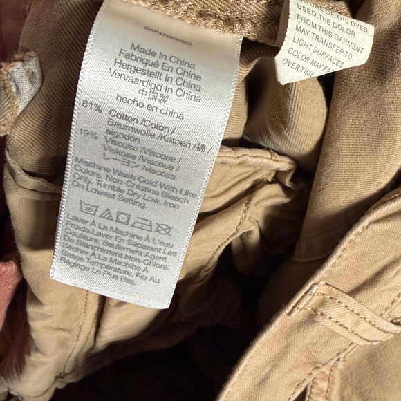 Madewell Low Slung Cargo Garment Dyed Khaki Tan Drawstring Pants 28 - Picture 5 of 5